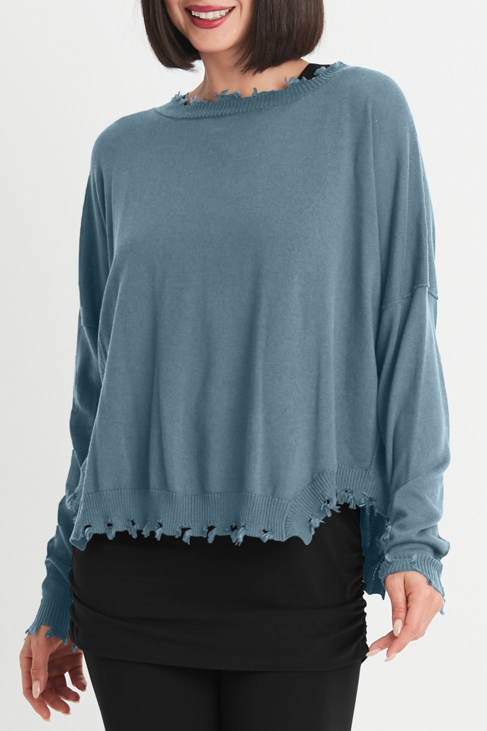 Pima Cotton Shabby Chic Crewneck Sweater