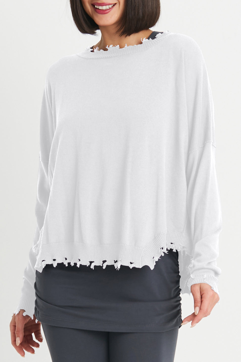 Pima Cotton Shabby Chic Crewneck Sweater