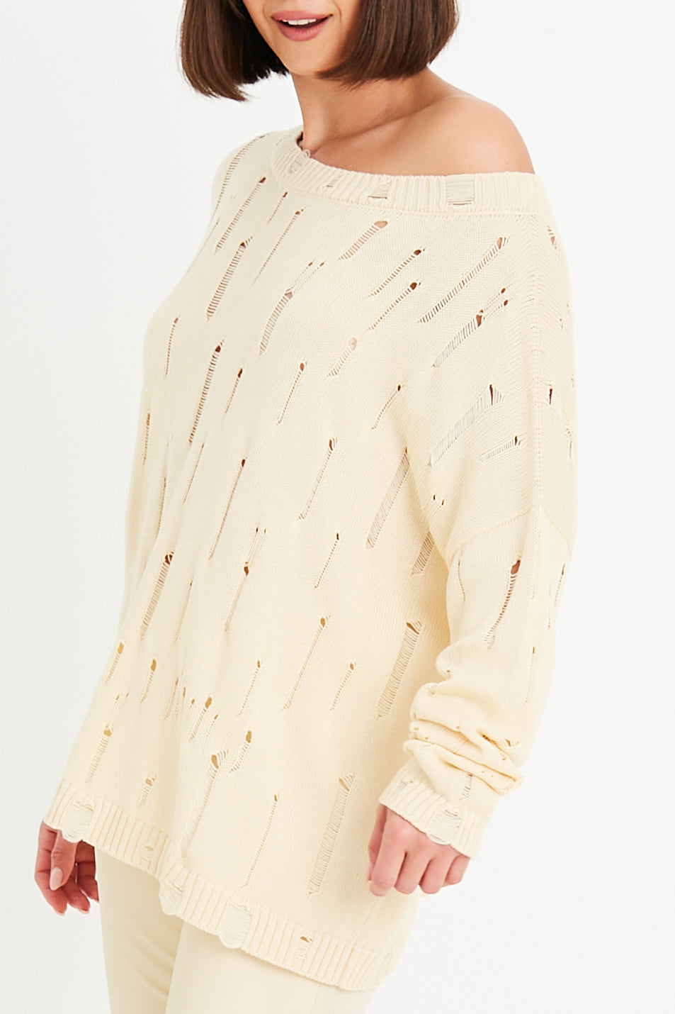 Pima Cotton Undone Boatneck Sweater