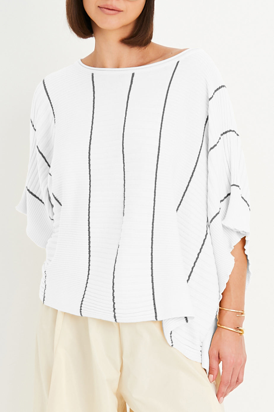 Pima Cotton Ribbon Crewneck Sweater