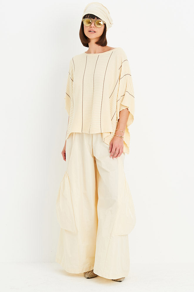 Pima Cotton Ribbon Crewneck Sweater