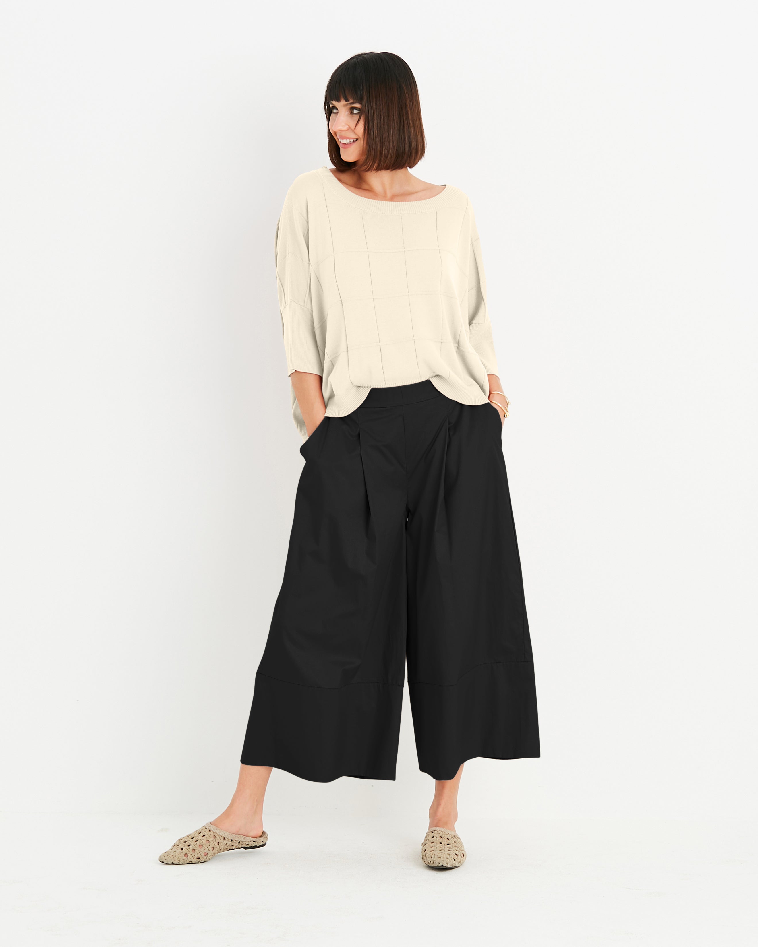 Pima Cotton Boxes Crewneck Sweater