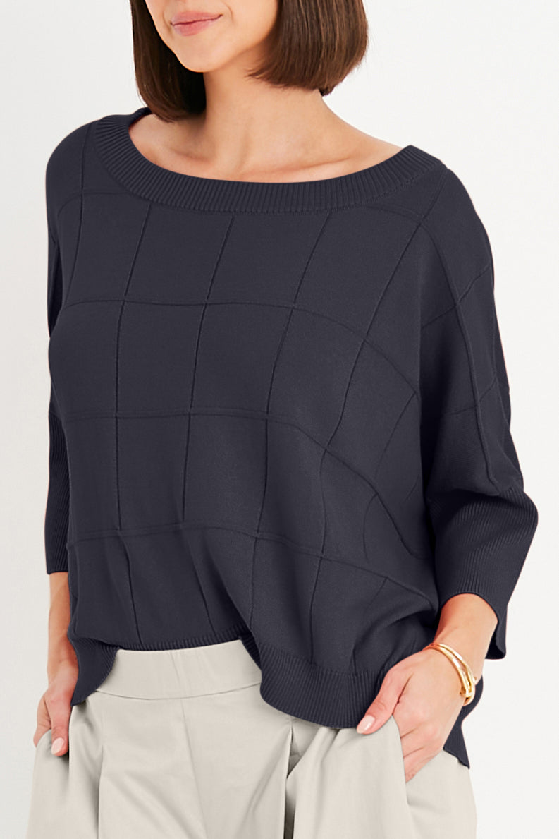 Pima Cotton Boxes Crewneck Sweater
