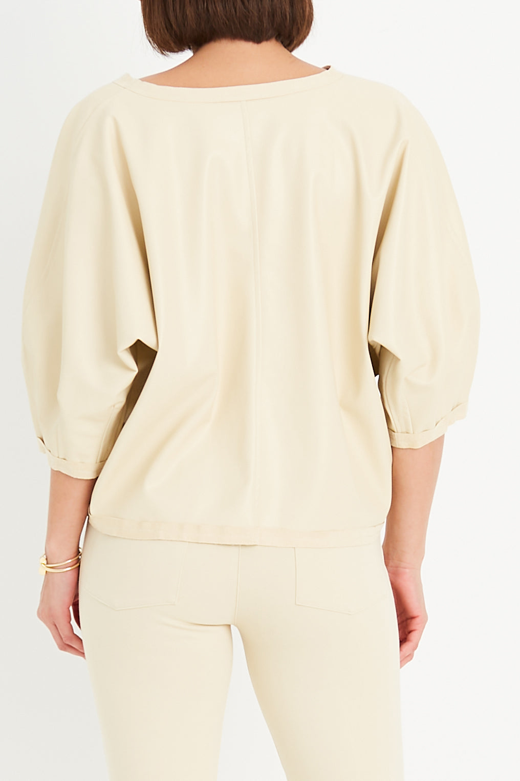 Vegan Leather Sleeve Top