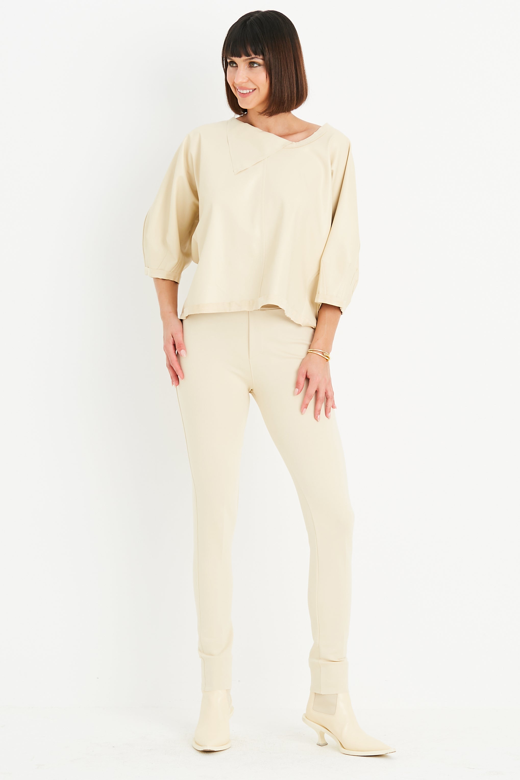Vegan Leather Sleeve Top