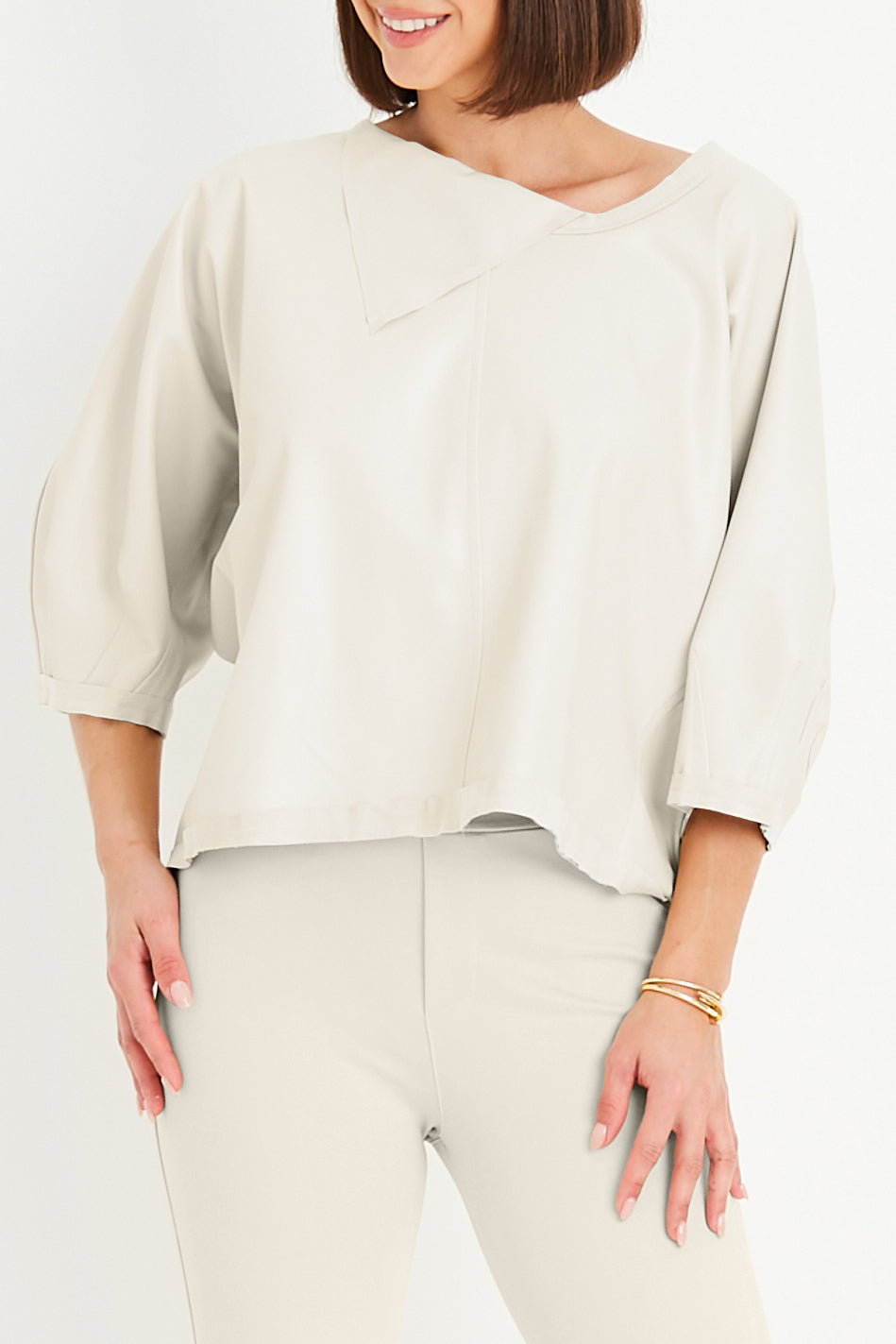 Vegan Leather Sleeve Top