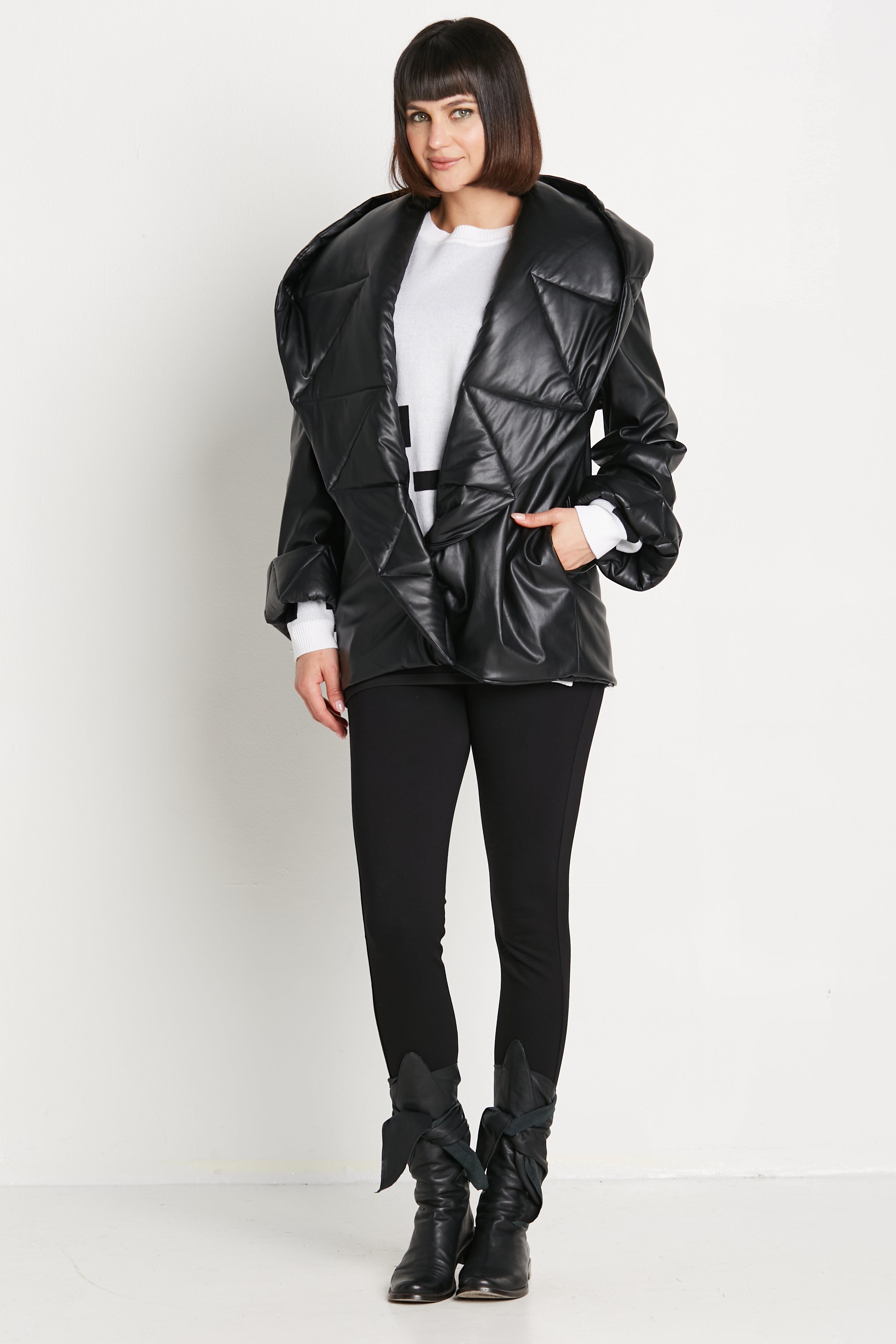 Vegan Leather Puff Jacket