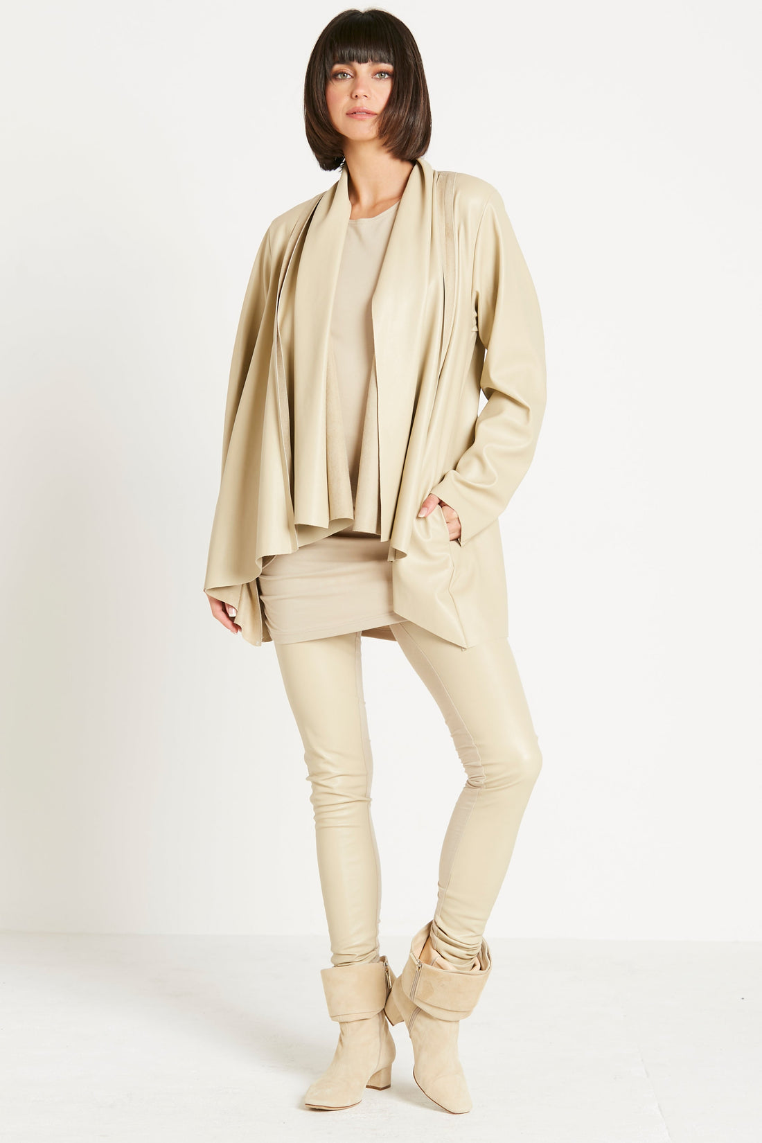 Vegan Leather Kimono Jacket