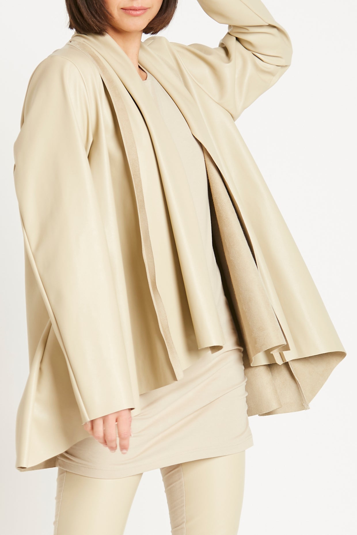 Vegan Leather Kimono Jacket