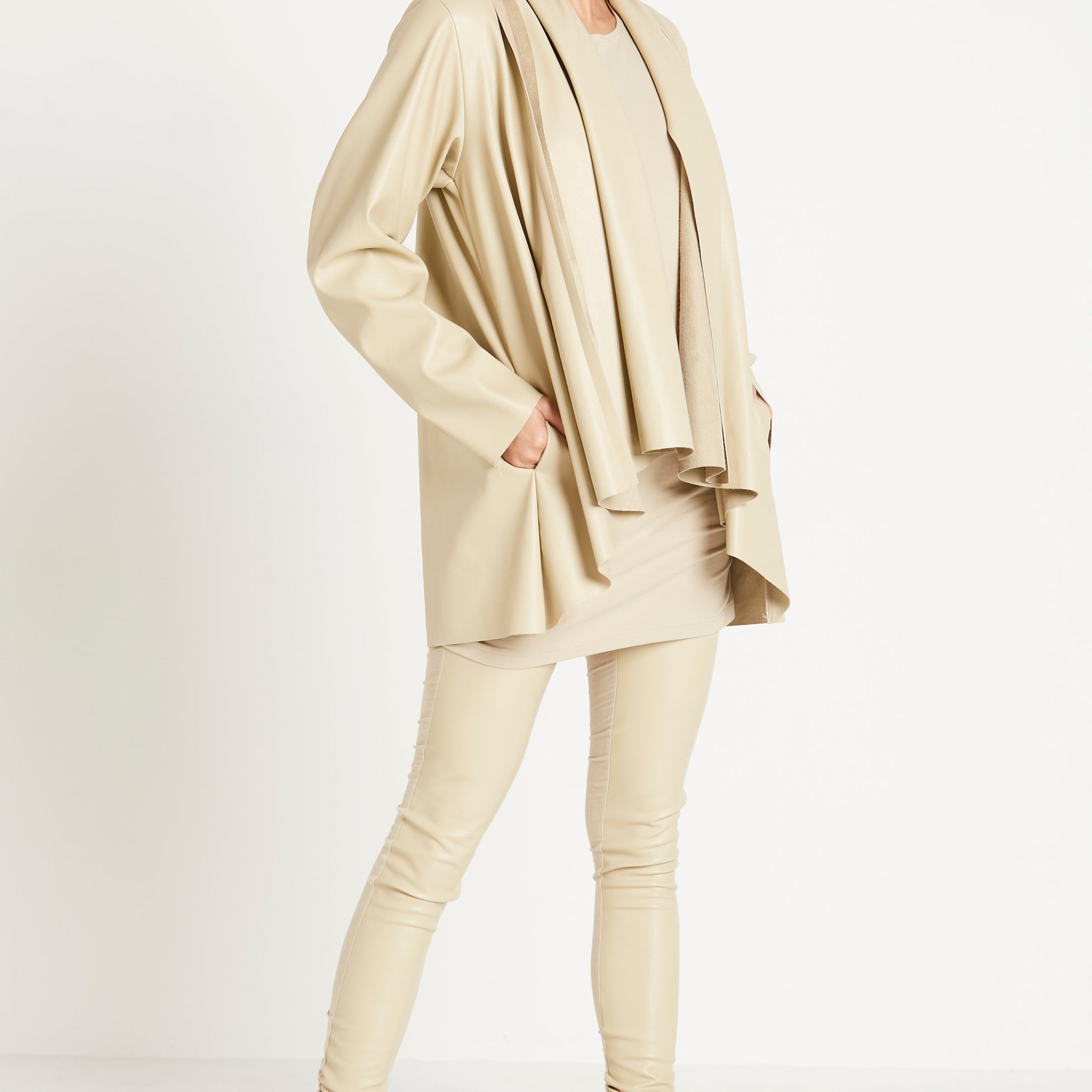 Vegan Leather Kimono Jacket