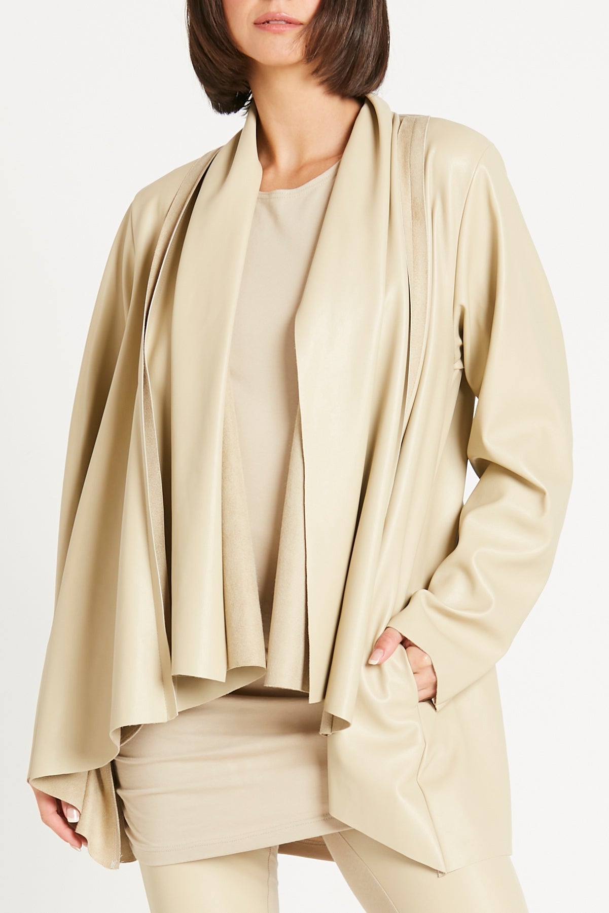 Vegan Leather Kimono Jacket
