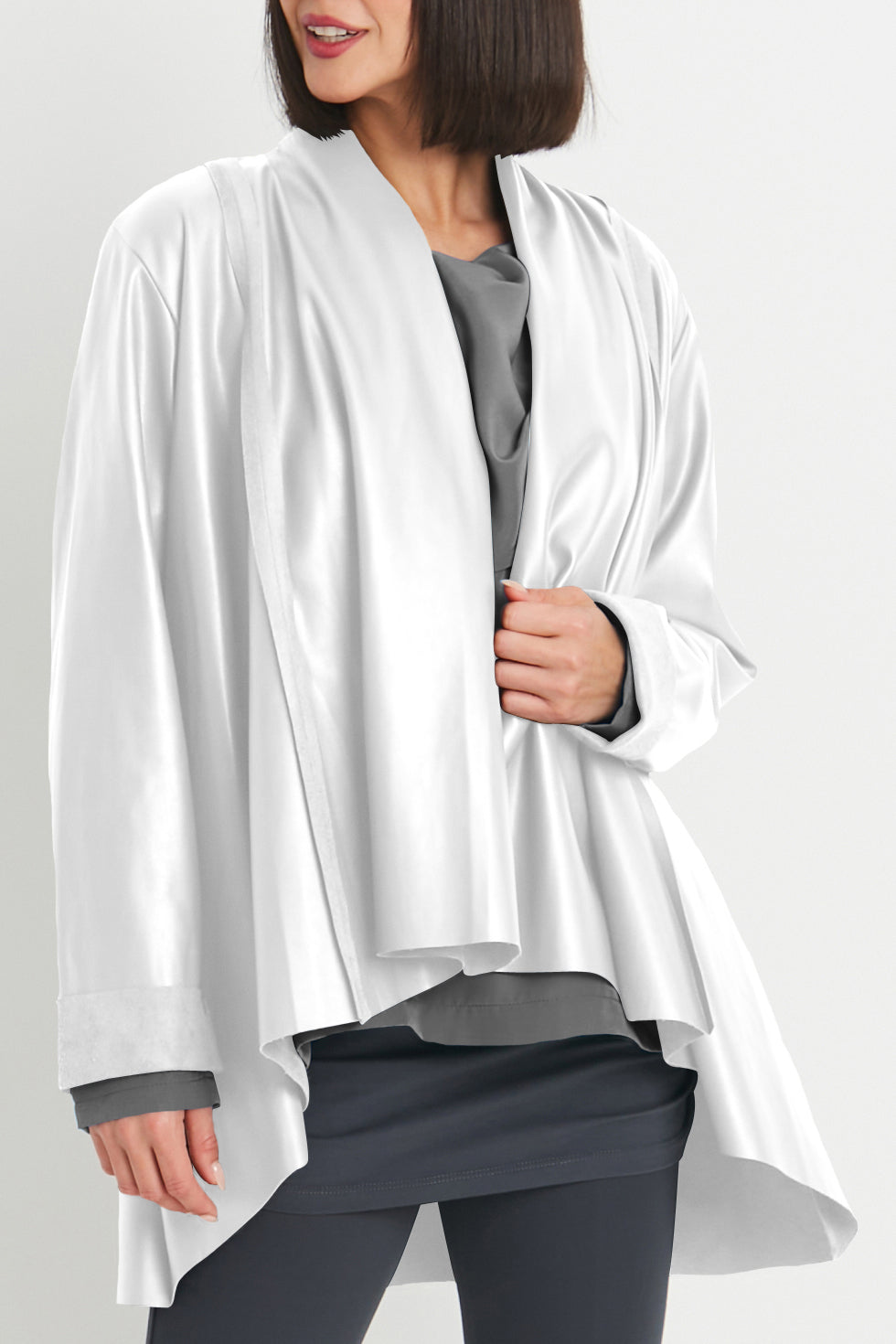Vegan Leather Kimono Jacket