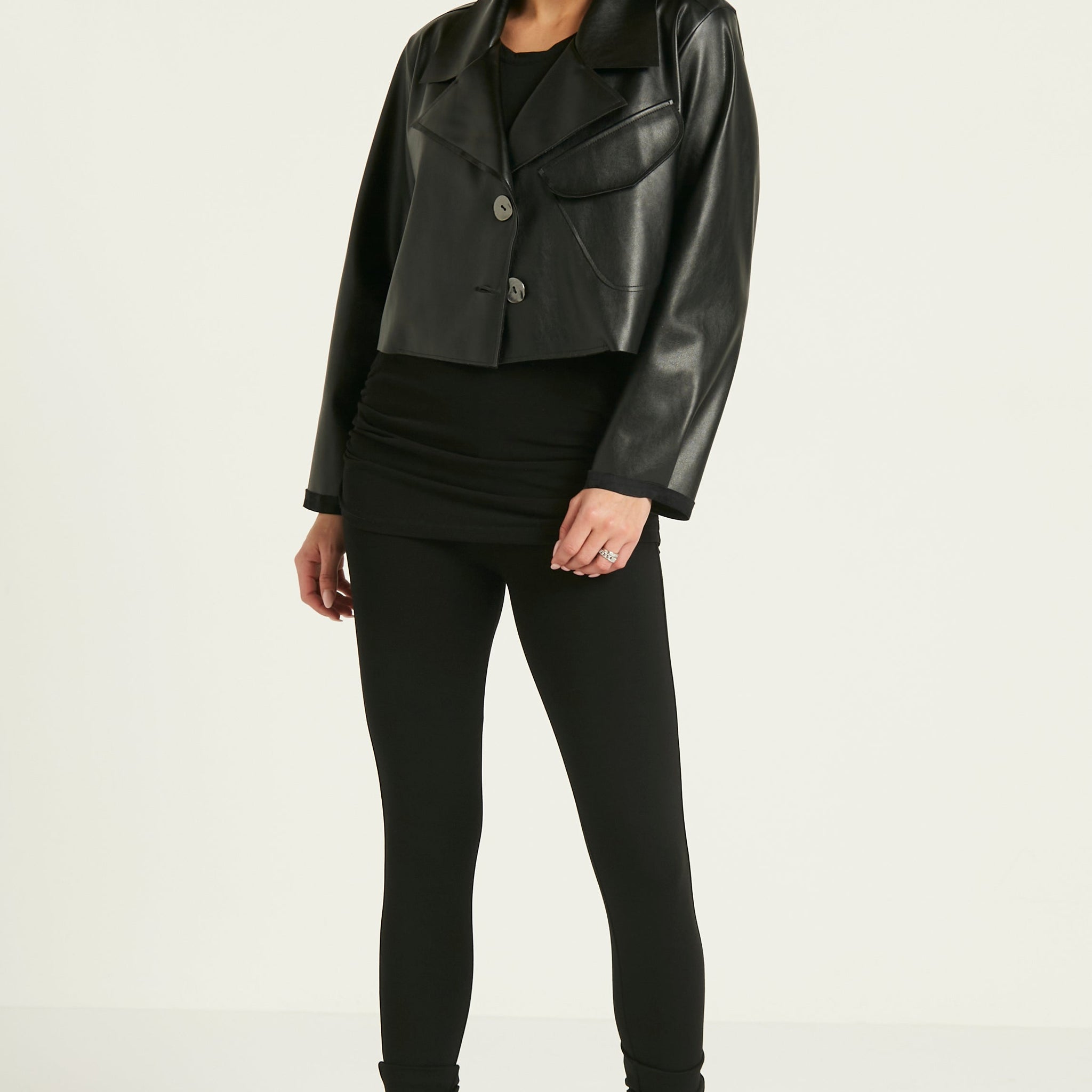 Vegan Leather Eisenhower Jacket
