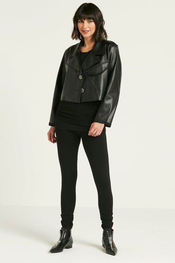 Vegan Leather Eisenhower Jacket