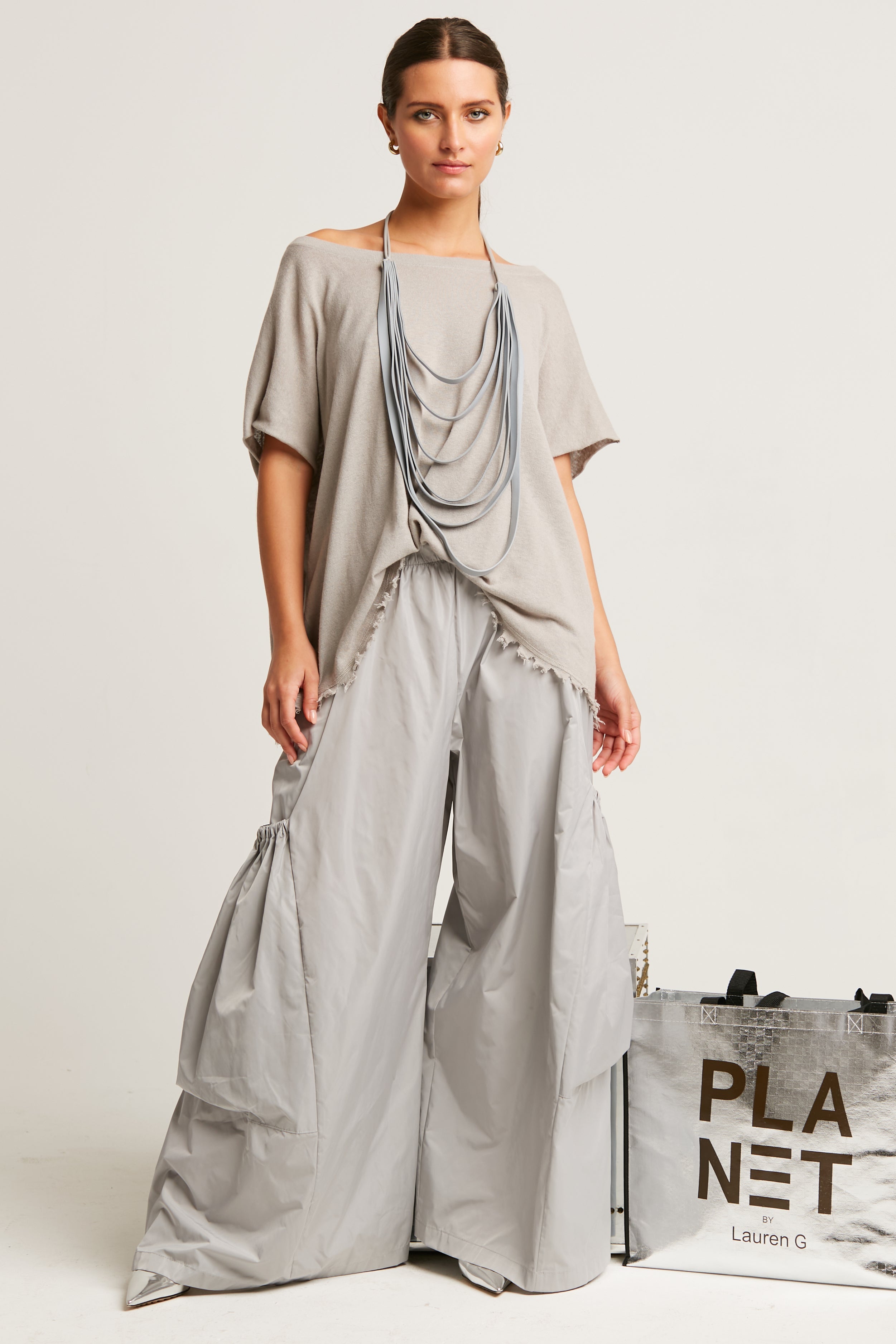 Pima Linen Butterfly Boatneck Sweater