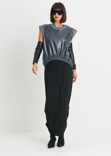 Vegan Leather Pop Over Vest