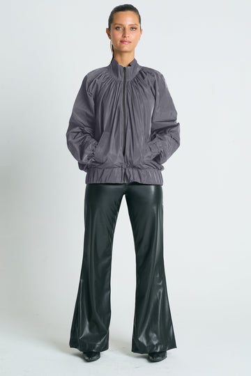 Nylon Rouched Chic Bomber
