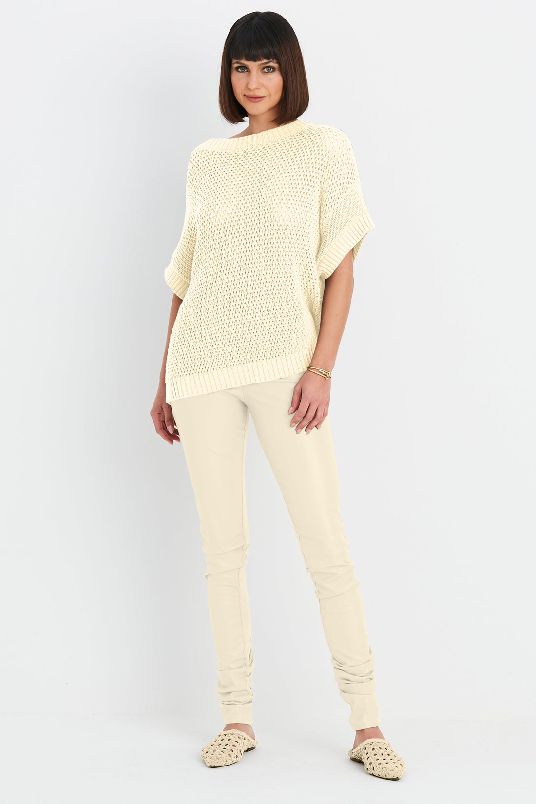 Pima Cotton Crochet Pullover Sweater