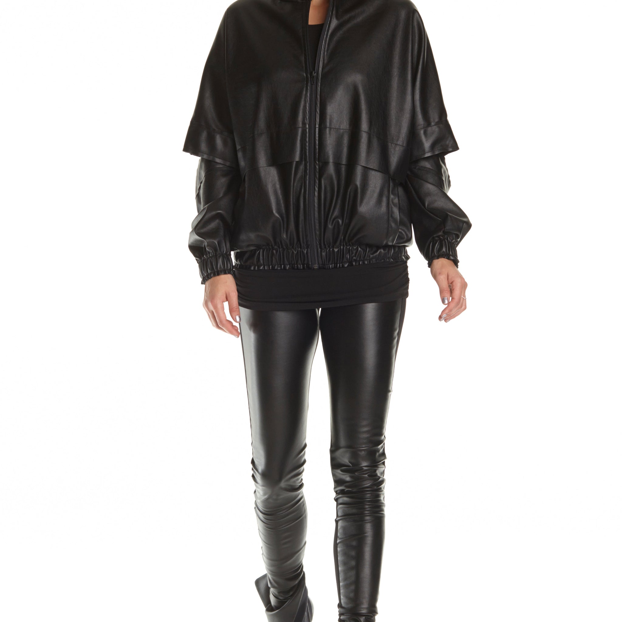Vegan Leather Hipster Bomber Jacket