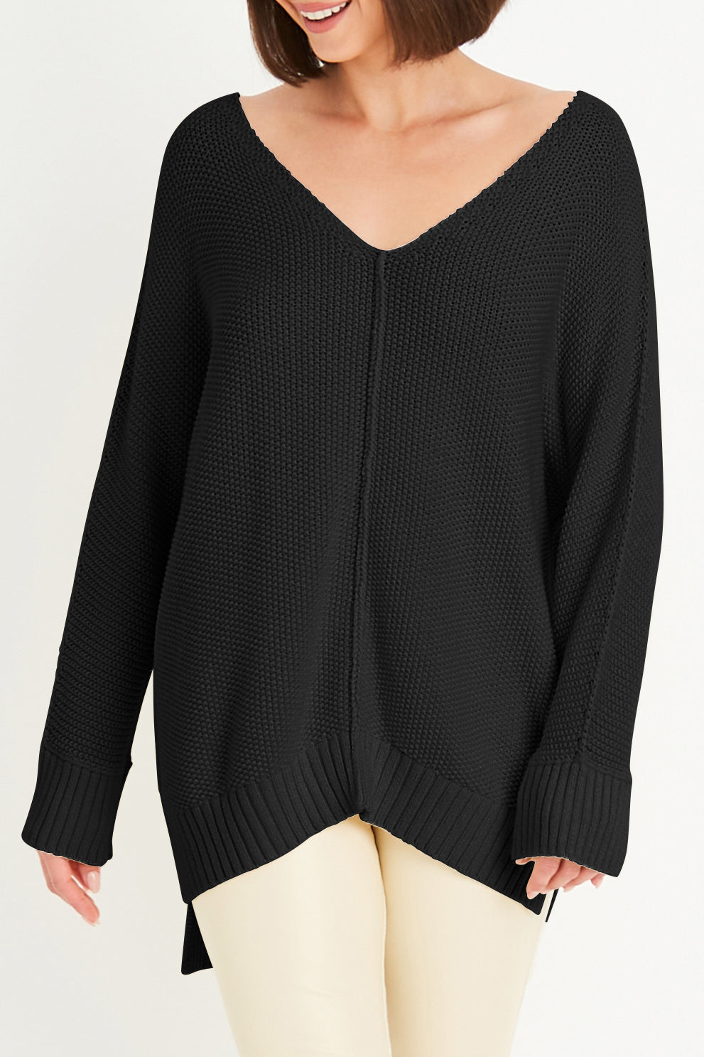 Pima Cotton Pebble V Neck Sweater