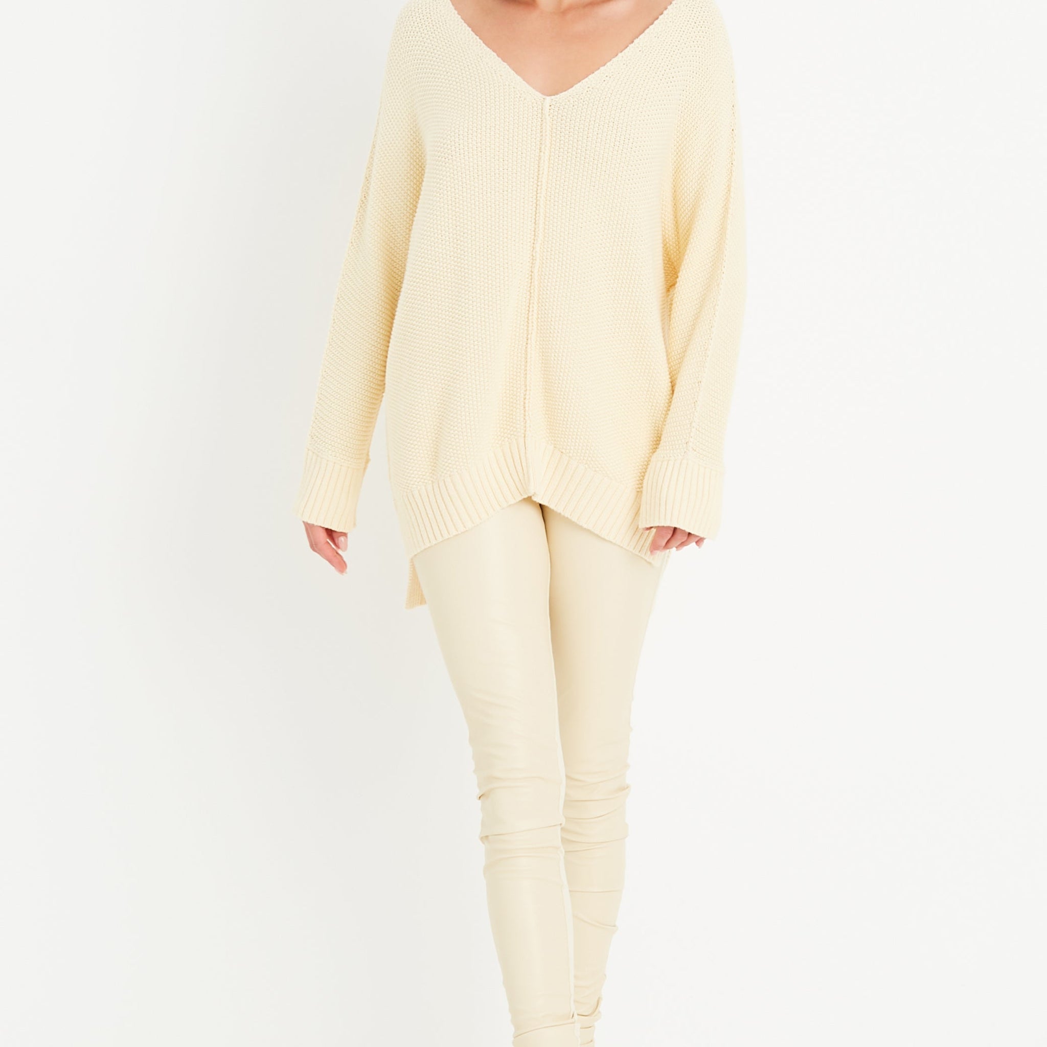 Pima Cotton Pebble V Neck Sweater