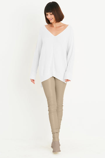 Pima Cotton Pebble V Neck Sweater