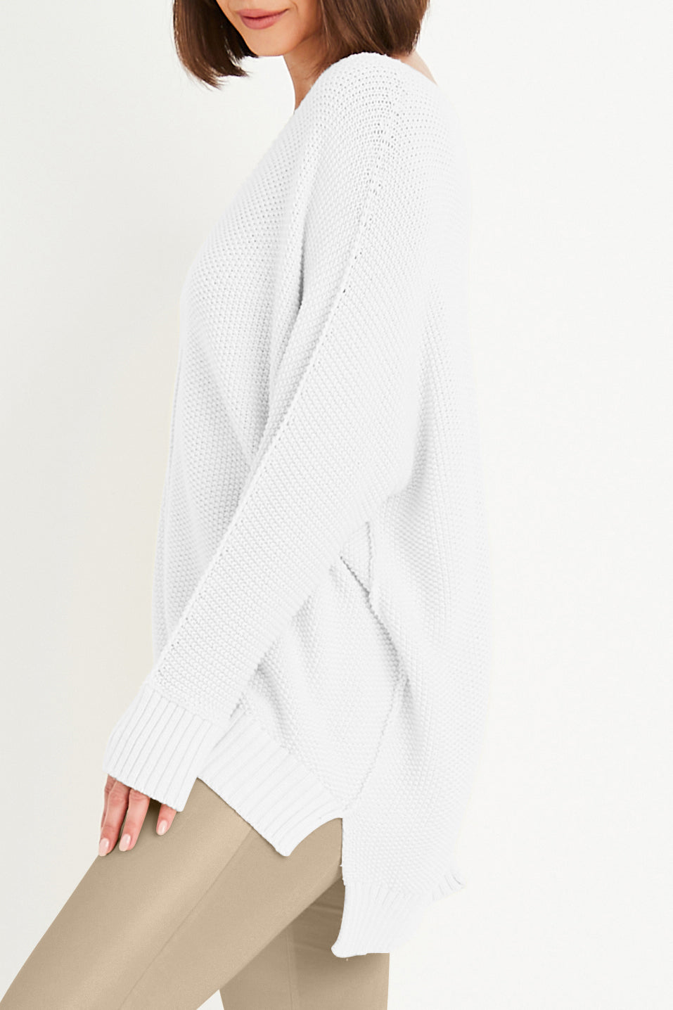 Pima Cotton Pebble V Neck Sweater