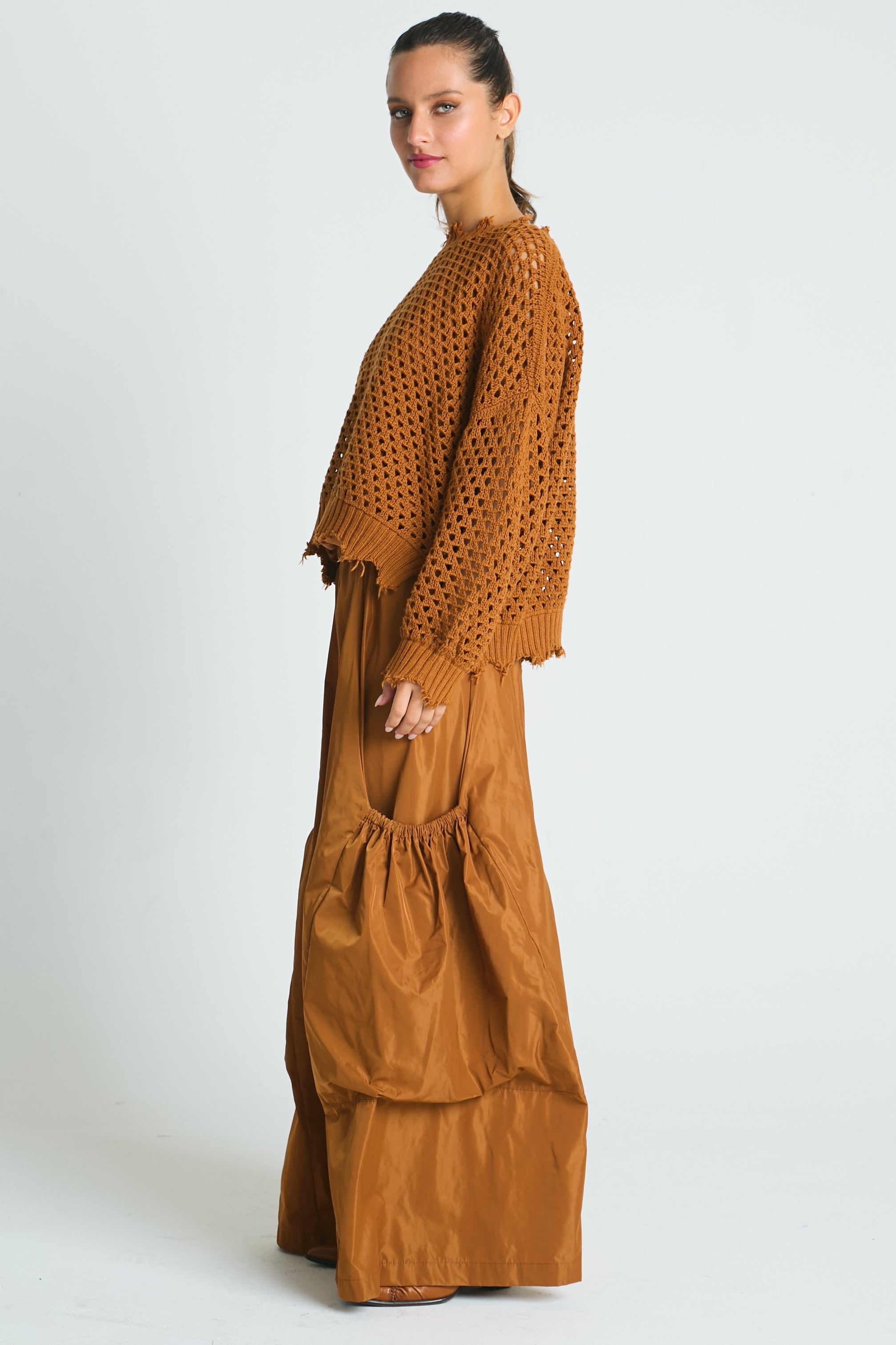 Pima Cotton Hamptons Crewneck Crochet Sweater