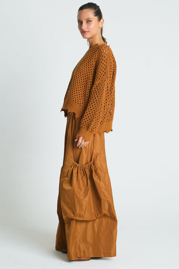 Pima Cotton Hamptons Crewneck Crochet Sweater