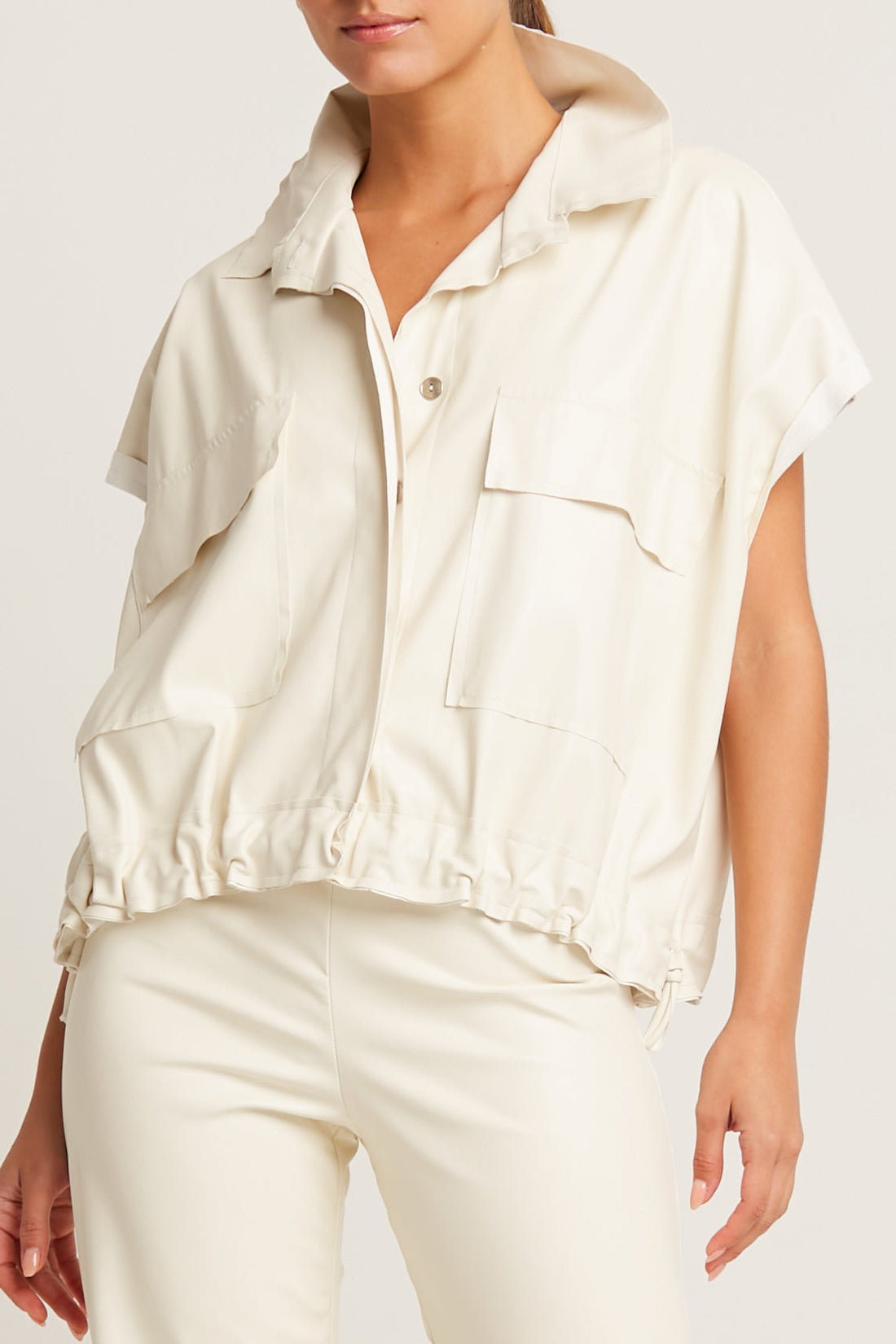 Vegan Leather Mini Cargo Vest