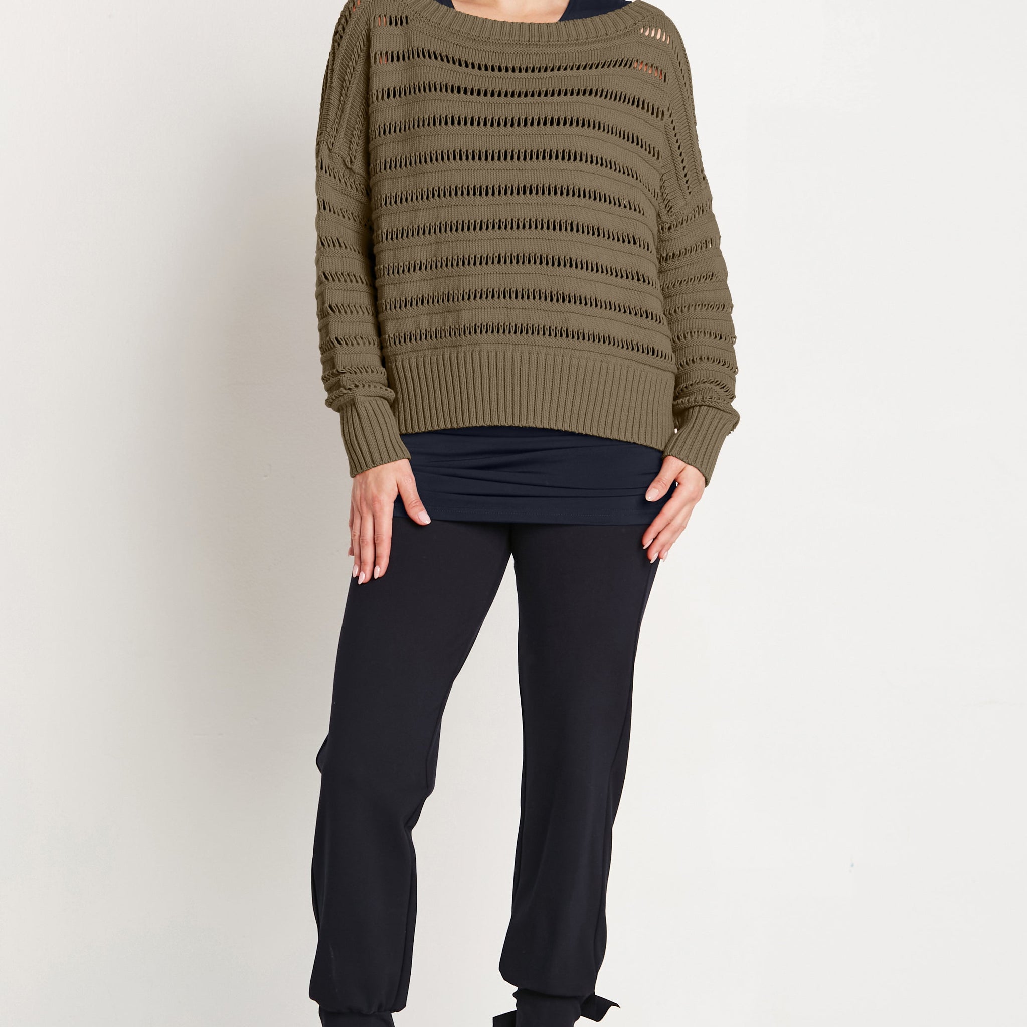 Pima Cotton Loomed Boatneck Sweater