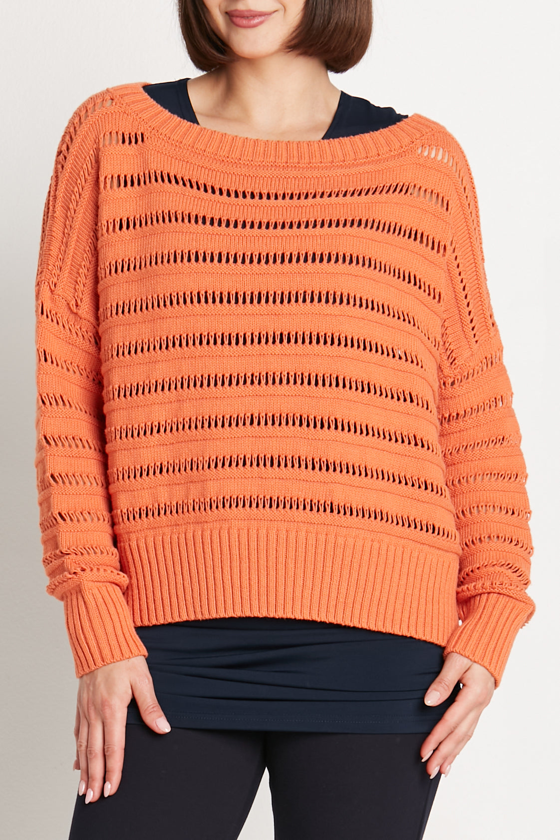 Pima Cotton Loomed Boatneck Sweater