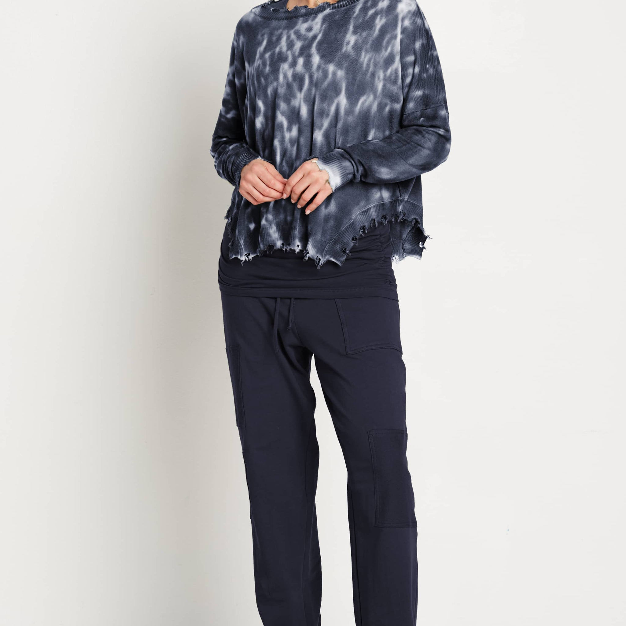 Pima Cotton Faded Crewneck Sweater