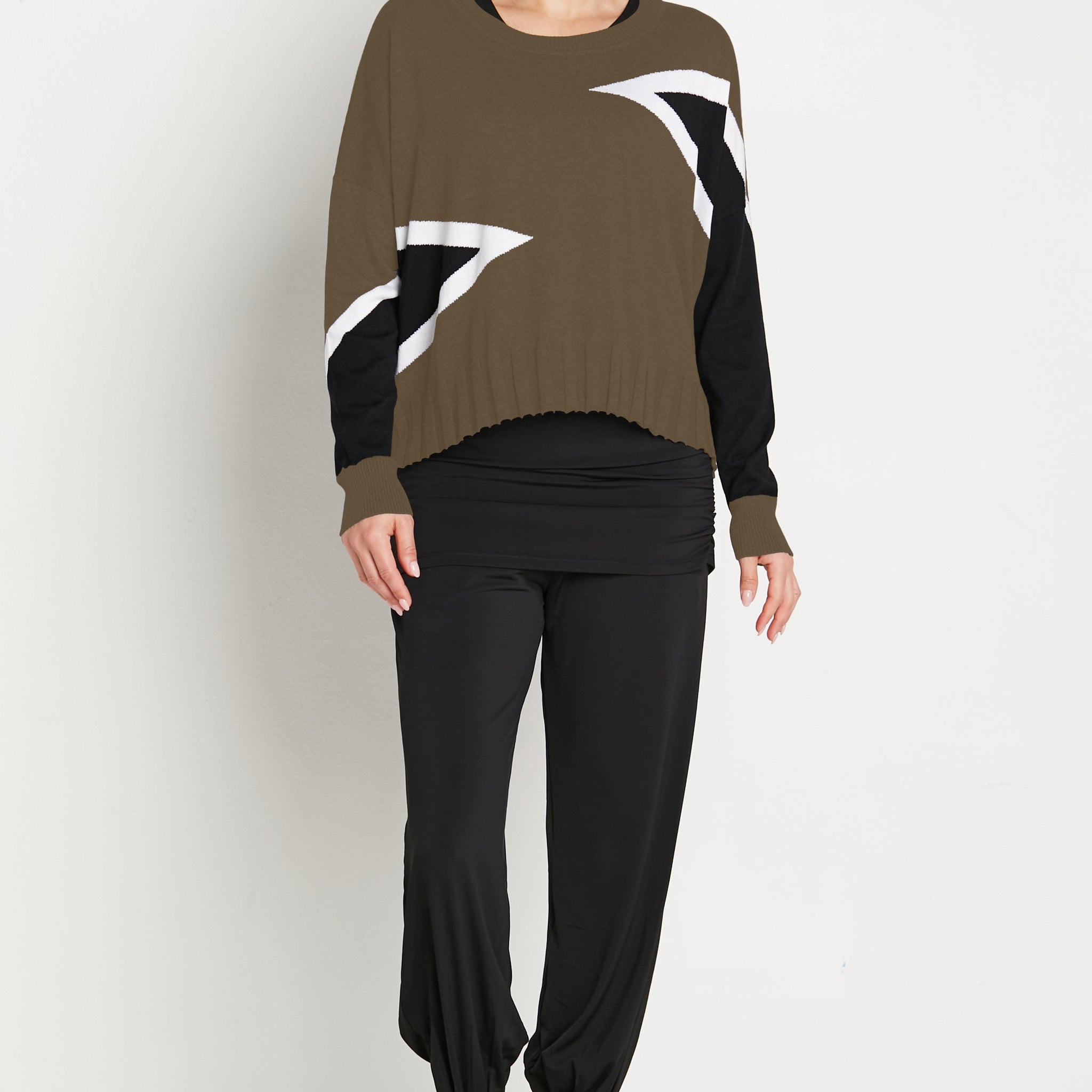 Pima Cotton Mini Triangle Crewneck Sweater