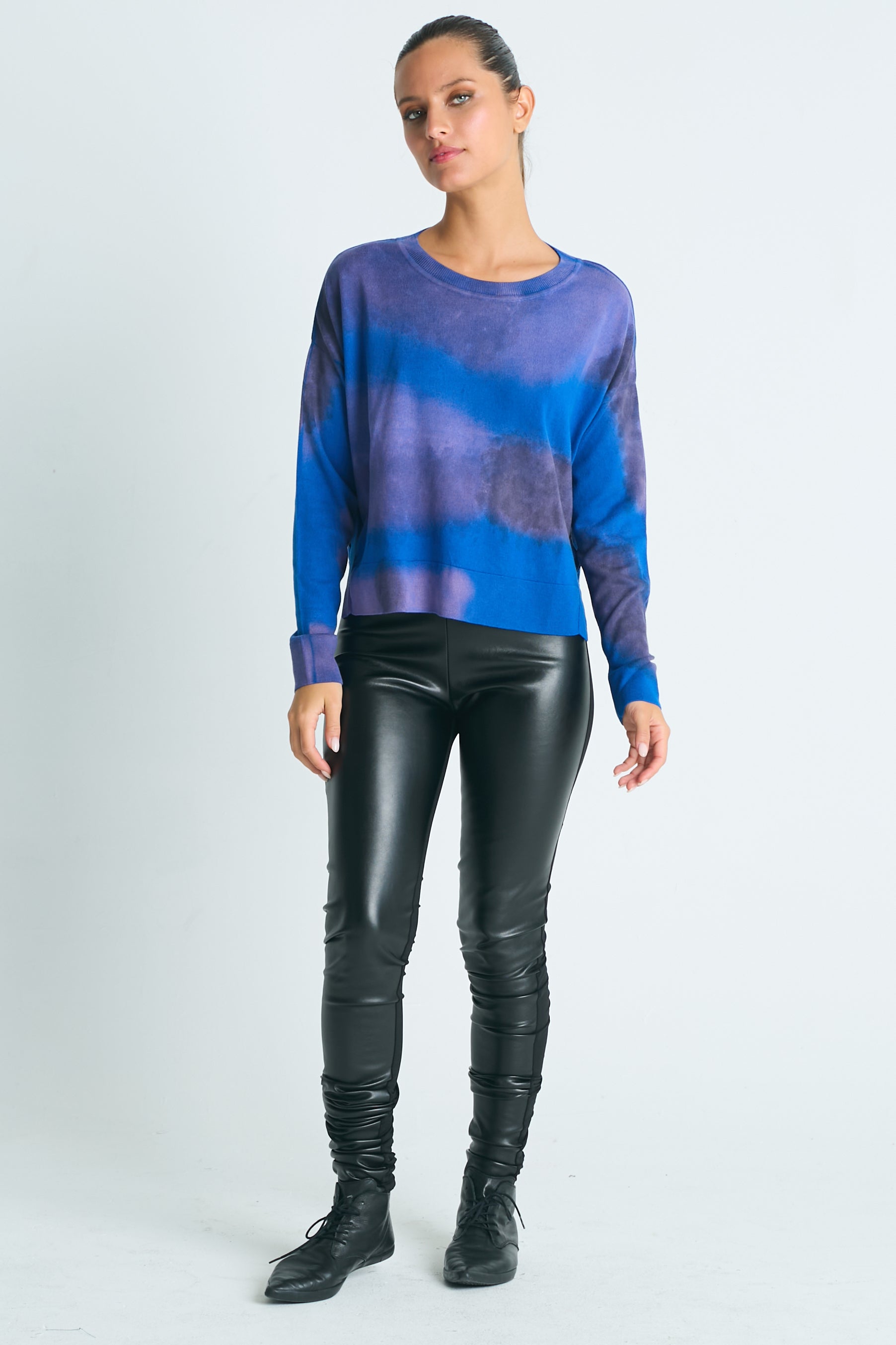 Pima Cotton Sprayed Crewneck Sweater