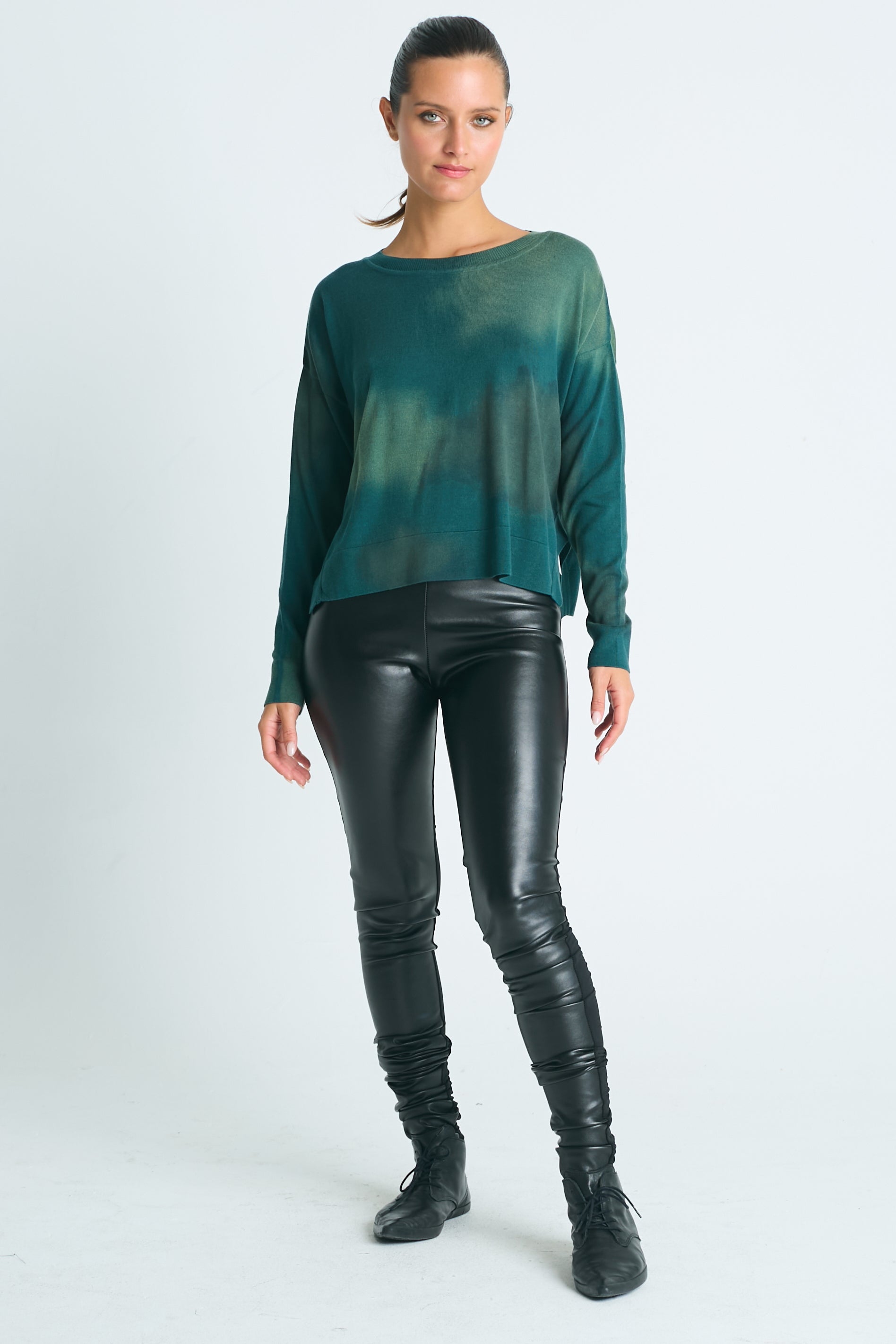 Pima Cotton Sprayed Crewneck Sweater