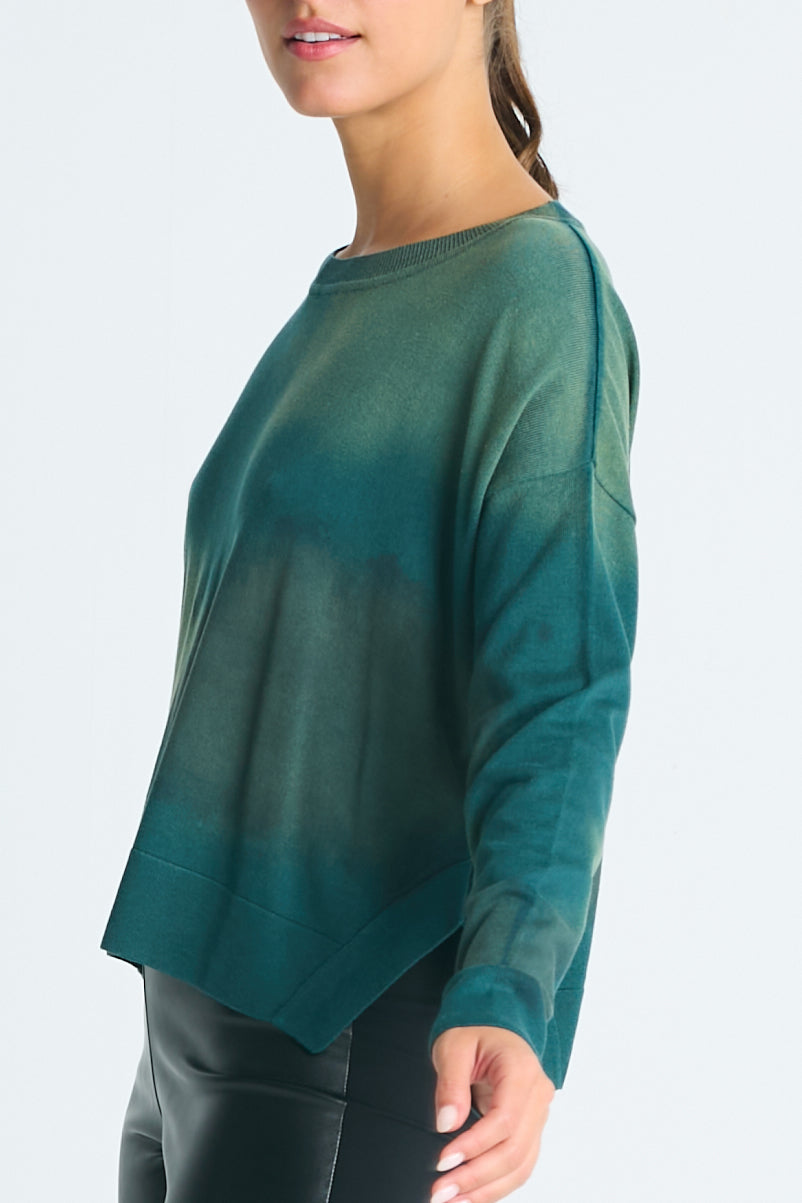 Pima Cotton Sprayed Crewneck Sweater
