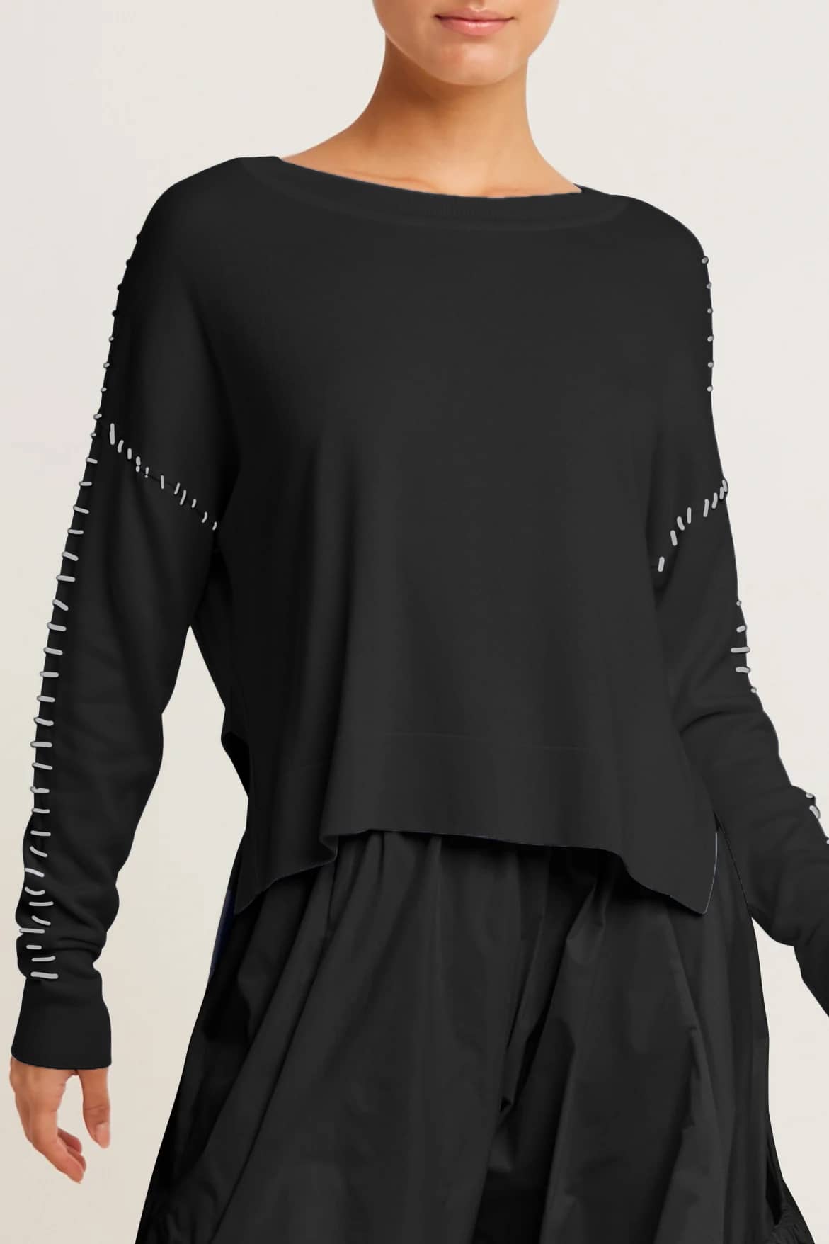 Pima Cotton Whipstitch Crewneck Sweater