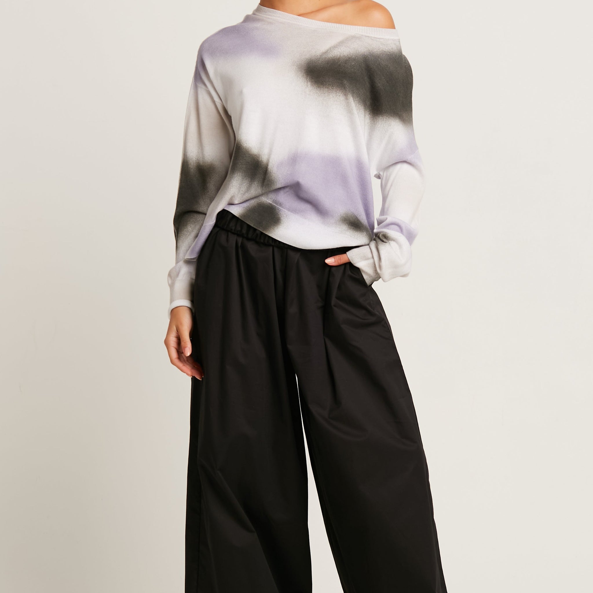 Pima Cotton Sprayed Crewneck Sweater