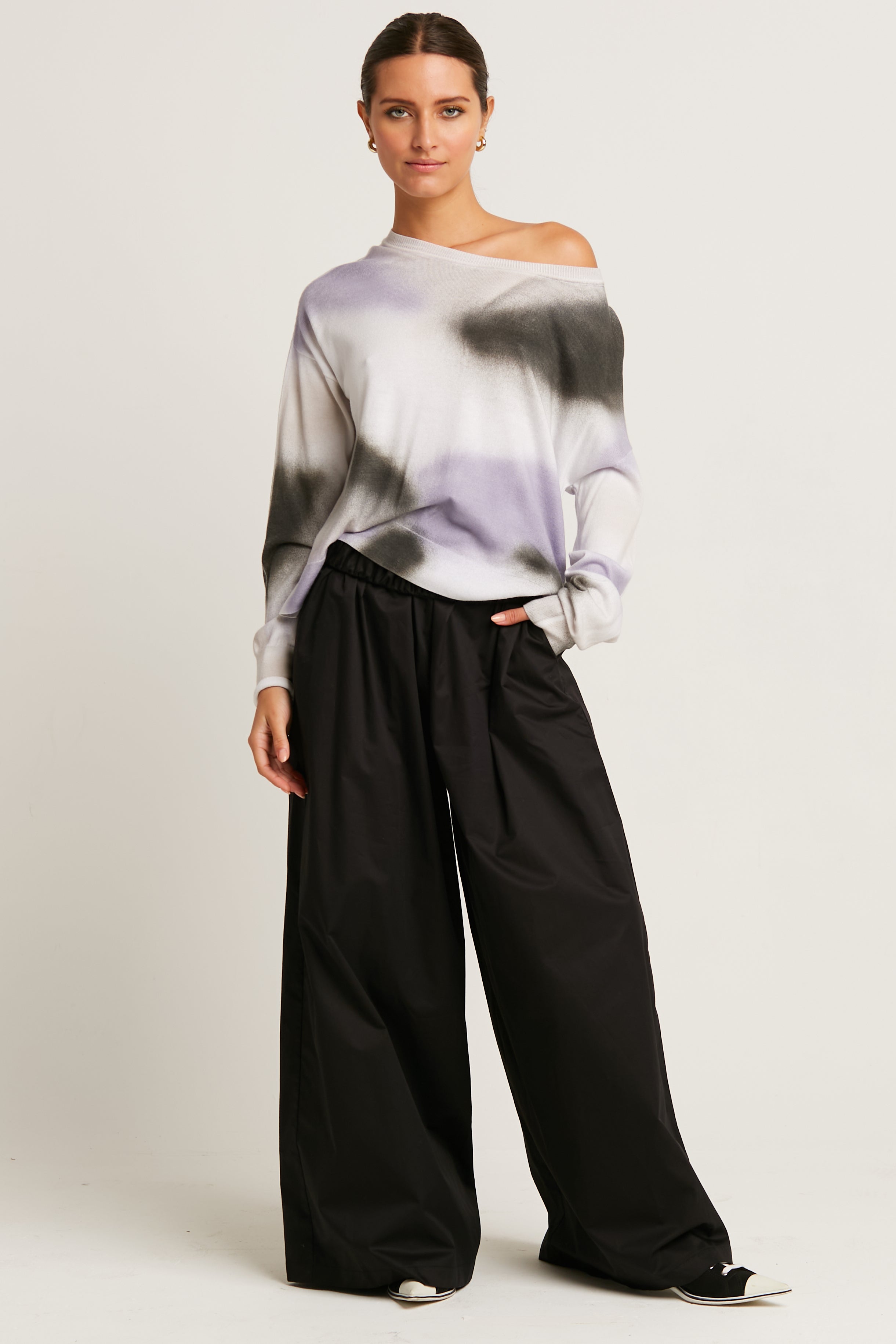 Pima Cotton Sprayed Crewneck Sweater