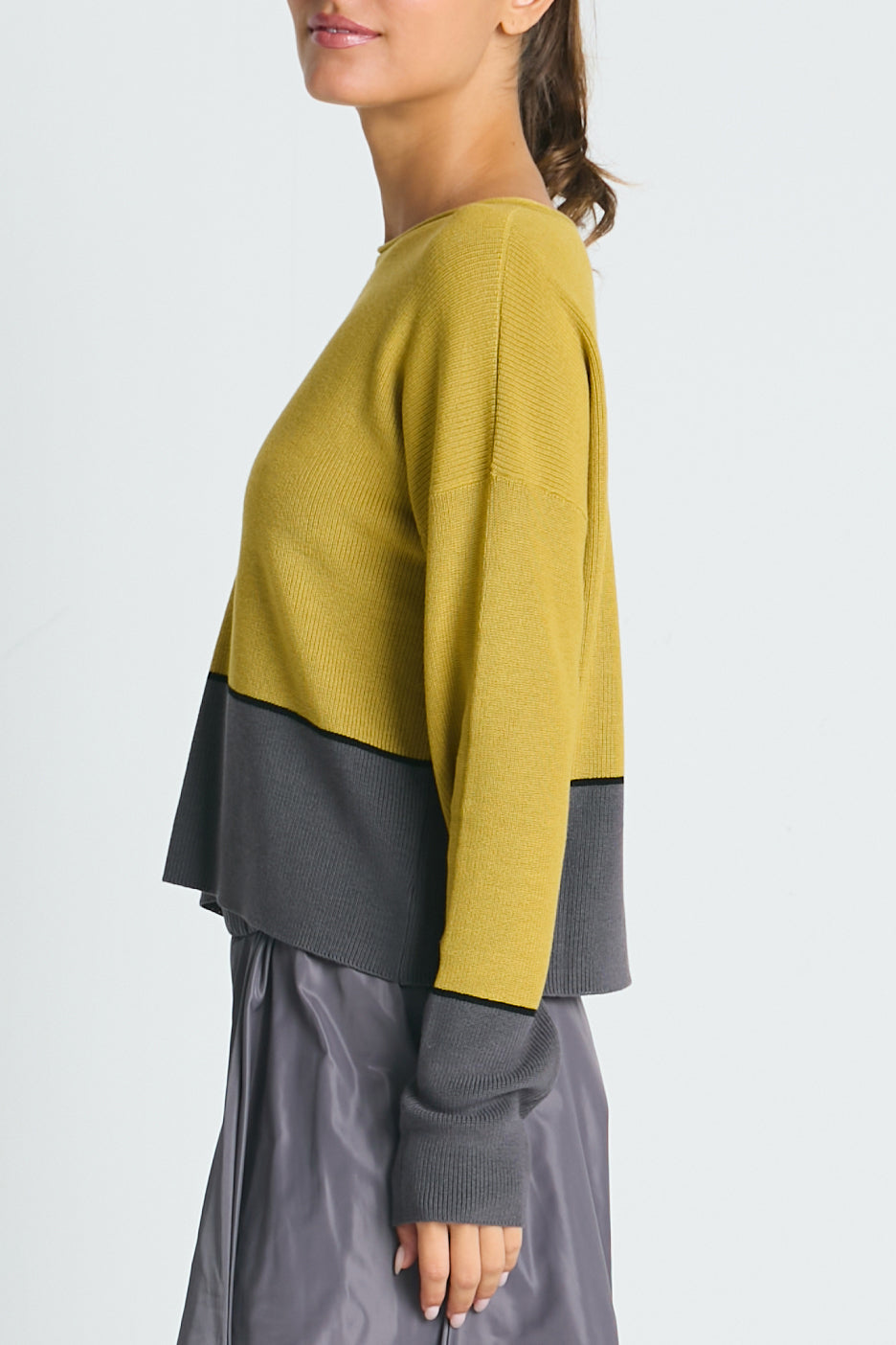 Pima Cotton Mod Color Block Sweater