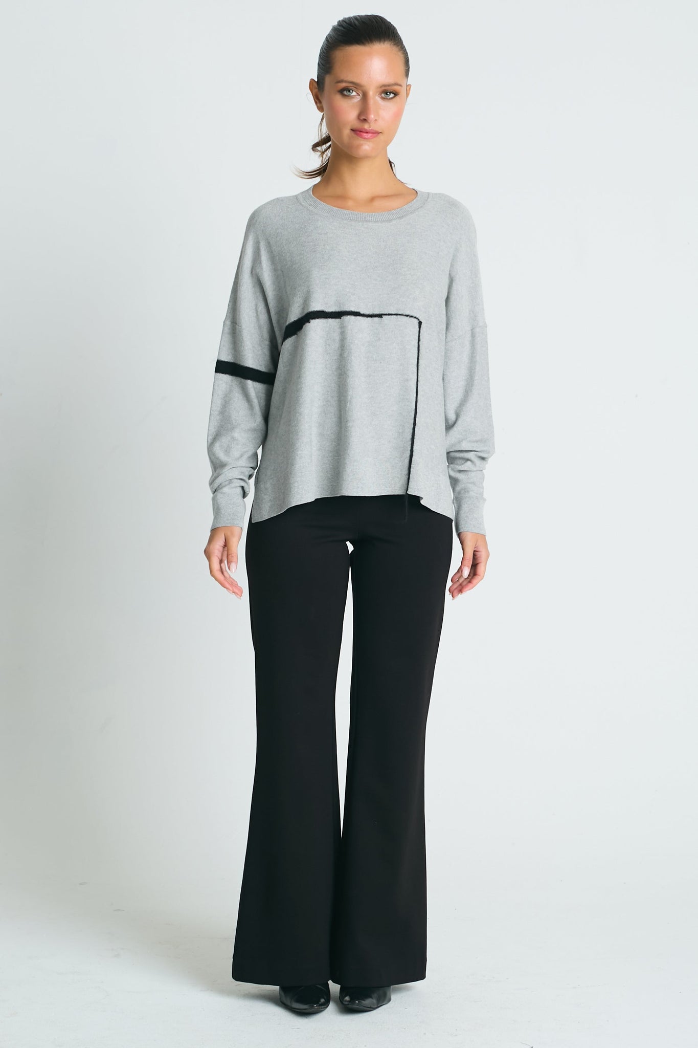 Pima Cotton Fine Line Crewneck Sweater