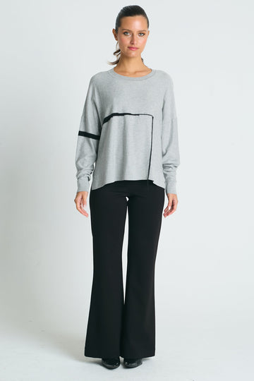 Pima Cotton Fine Line Crewneck Sweater