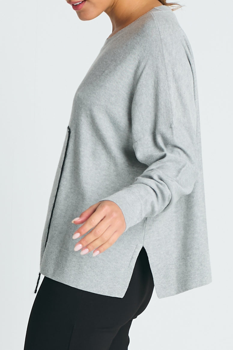 Pima Cotton Fine Line Crewneck Sweater