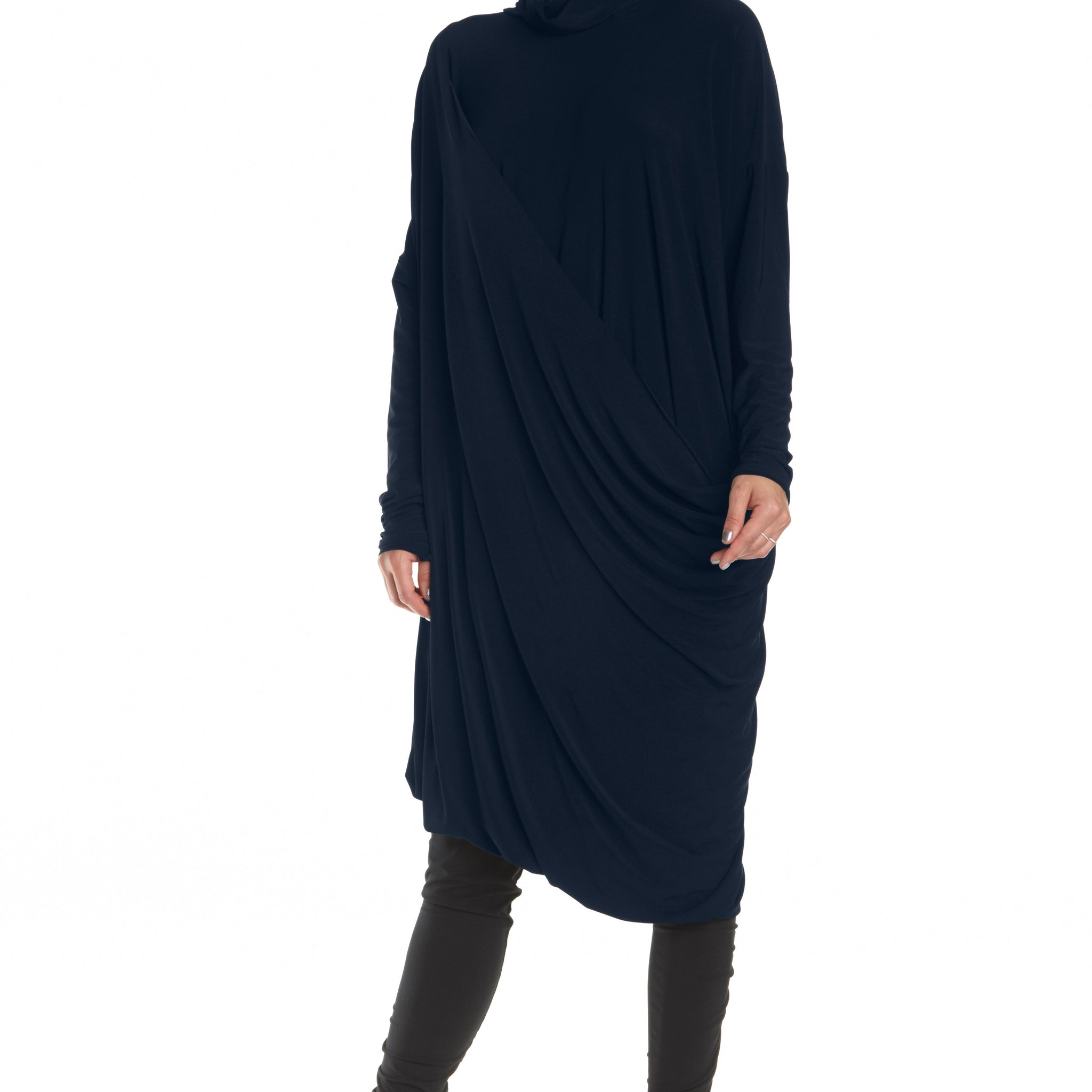 Matte Jersey Cowl Dress