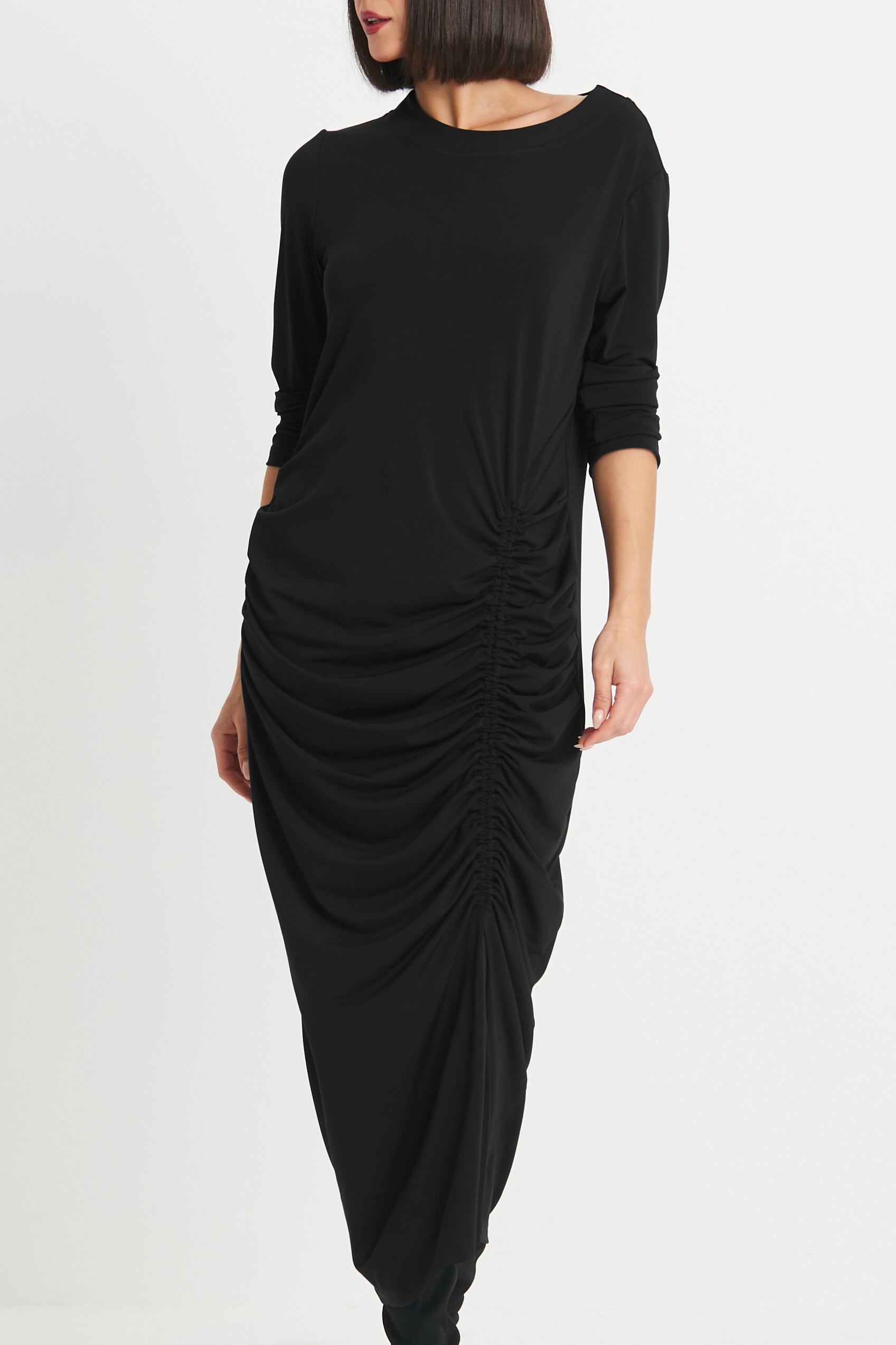 Matte Jersey Gather Dress