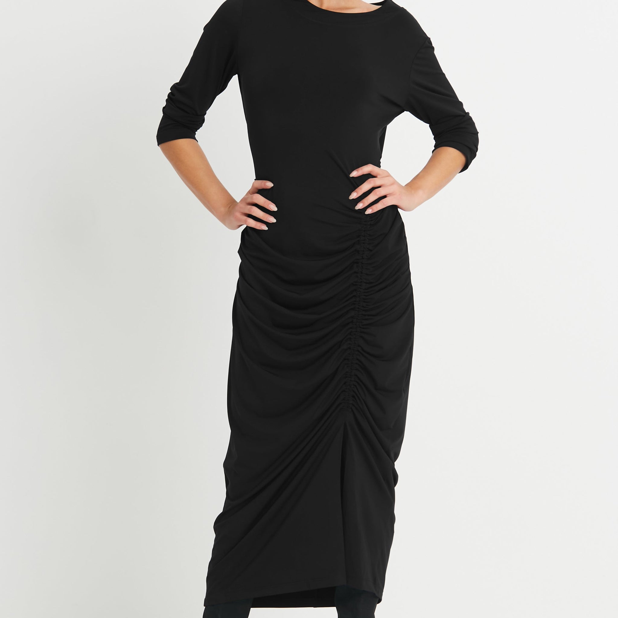 Matte Jersey Gather Dress