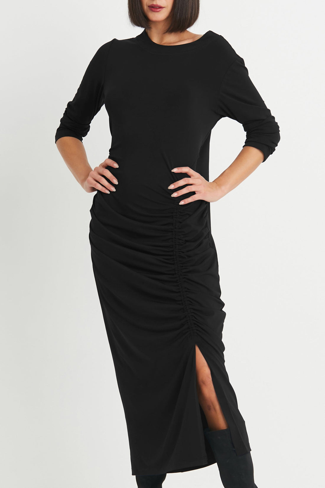 Matte Jersey Gather Dress