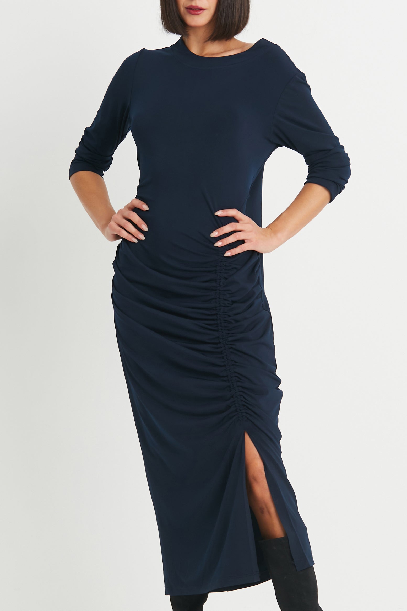 Matte Jersey Gather Dress