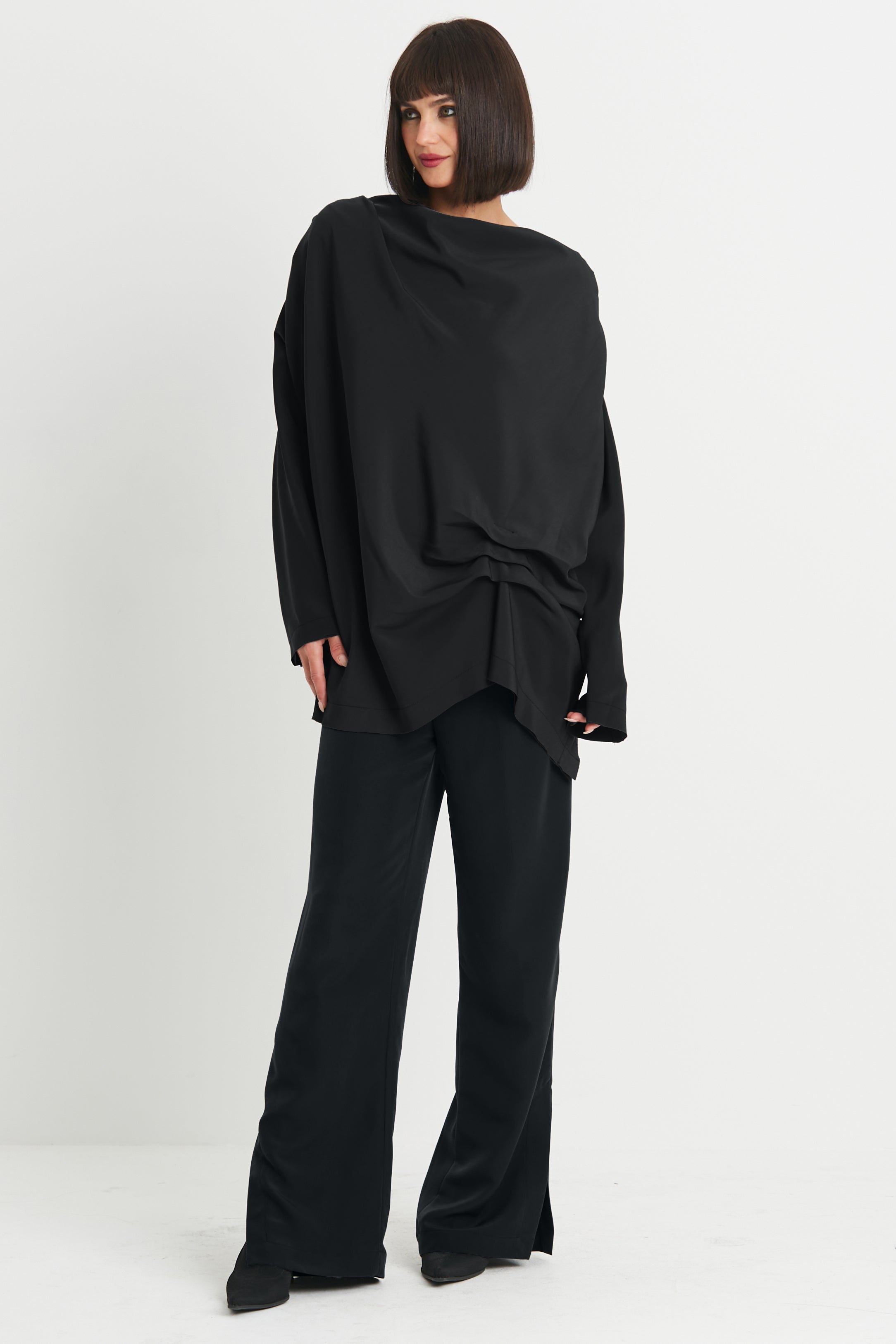 Peachskin Side Slit Pants